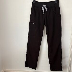 Figs Black Straight-Leg Scrub Pants with Utility Pocket